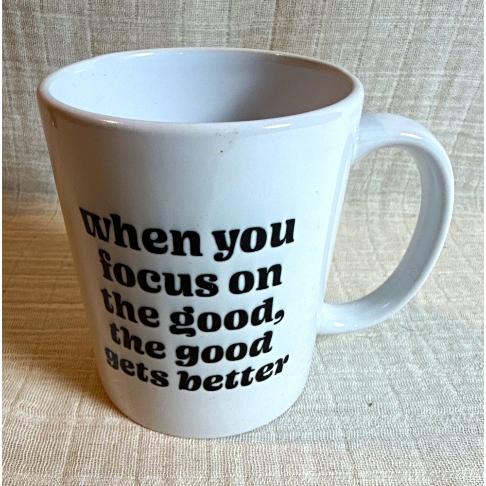 Cricut 12 oz White Ceramic Coffee Mug Inspirational Quote, Dishwasher/Microwave